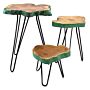 Set Of 3 Gamal Wood Plant Stands - Greenwash