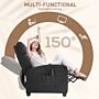 Homcom Recliner Sofa Chair Pu Leather Massage Armcair W/ Footrest And Remote Control, Home Theater, Black