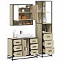 Vidaxl 3 Piece Bathroom Furniture Set Sonoma Oak Engineered Wood