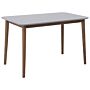 Dining Table Grey Mdf Tabletop 73 X 118 X 77 Cm Wooden Legs Kitchen Table