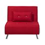 Sofa Bed Red Fabric Upholstery Single Sleeper Fold Out Chair Bed