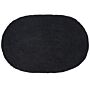 Area Rug Black Jute 160 X 230 Cm Braided Oval Underfloor Heating Suitable Natural