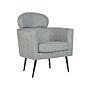 Armchair Grey Fabric Soft Upholstery Black Legs With Headrest Backrest Retro Glam Art Decor Style