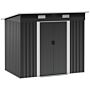 Outsunny 6.8 X 4.3ft Outdoor Garden Storage Shed, Tool Storage Box, Patio And Lawn, Black