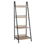 Loft Home Office Ladder Bookcase/display Unit With Oak Effect And Grey Metal Frames