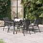 Vidaxl 5 Piece Garden Dining Set Grey And Black