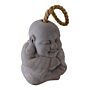 Smiling Buddha Grey Cement Doorstop