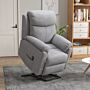 Homcom Power Lift Chair Electric Riser Recliner, Linen Fabric Sofa Lounge Armchair With Remote Control And Side Pocket, Grey