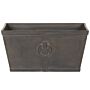 Plant Pot Dark Brown Fibre Clay Planter Outdoor Resistances Rectangular 60 X 30 Cm All-weather