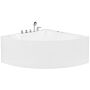 Corner Whirlpool Bath White With Silver Sanitary Acrylic Single 133 X 187 Cm Hydromassage Modern Beliani