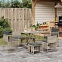 Vidaxl 7 Piece Garden Dining Set With Cushions Light Grey Poly Rattan