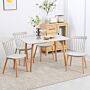 Homcom 5 Piece Dining Table Set With Beech Wood Legs, Space Saving Table And 4 Chairs For Small Kitchens, Grey