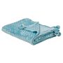 Blanket Light Blue Throw 150 X 200 With Pom Poms Popcorn Texture Soft Coverlet