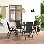 Vidaxl 5 Piece Garden Dining Set Black And Brown