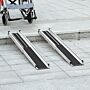 Homcom Set Of Two 122cm Three-level Aluminium Wheelchair Ramps