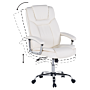 Office Executive Chair Beige Faux Leather Swivel Adjustable Seat Height Castors