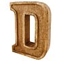 Hand Carved Wooden Embossed Letter D