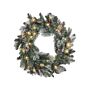 Christmas Wreath Green Synthetic Material 40 Cm Pre Lit Artificial Snow Pine Cons Seasonal Home Decor