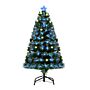 Homcom Homcm 4ft White Light Artificial Christmas Tree W/ 130 Leds Star Topper Tri-base Full Bodied Seasonal Decoration Pre-lit Home