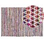 Area Rug Multicolour Polyester Cotton 140 X 200 Cm Geometric Pattern Rectangular Hand Woven