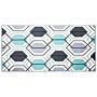 Area Rug Carpet Multicolour Polyester Fabric Geometric Linear Pattern Rectangular 80 X 150 Cm