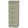 Contrast 5 Drawer Bedside Cabinet In Mushroom Matt