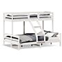 Vidaxl Bunk Bed 90x200/140x200 Cm White Solid Wood Pine