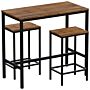 Roslyn 2 Seater Bar Table Set, Dark Wood