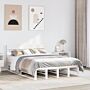 Vidaxl Bed Frame Without Mattress White 160x200 Cm Solid Wood Pine