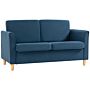 Homcom Compact Loveseat Sofa, Modern 2 Seater Sofa For Living Room With Wood Legs And Armrests, Blue