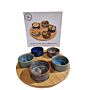 Tapas Dishes On Bamboo Tray Set Of 5 Bowls