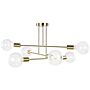 Ceiling Lamp Brass Metal 33 Cm 6 Lights Iron No Shades