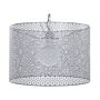 Pendant Ceiling Lamp Grey Patterned Metal Drum Round Shade Cylindrical Novelty