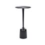 Side Table Black Metal Round Geometric Shape Modern End Table Beliani