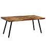 Vidaxl Dining Table Reclaimed Teak And Steel 180x90x76 Cm