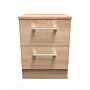 Devon Wireless Charging 2 Drawer Bedside Cabinet In Bardolino Oak