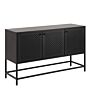 Newcastle 3 Door Raised Sideboard In Matt Black