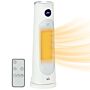 Homcom 2000w Ptc Electric Space Heater, Portable Ceramic Fan Heaters Room Heater With Thermostat, Timer, Overheat & Tip-over Protection, White