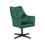 Armchair Green Velvet 73l X 61w X 95h Tufted Back Single Metal Leg