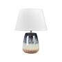 Table Lamp Grey And Beige Ceramic 63 Cm White Cone Shade Handmade