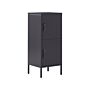 2 Door Storage Cabinet Black Metal Home Office Unit Steel 4 Shelves