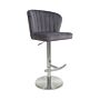 Sigma Brushed Velvet Grey Bar Stool