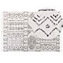 Wool Area Rug Off-white And Black Aztec Pattern 160 X 230 Cm Cm Low Pile