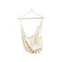 Hanging Hammock Chair Beige Cotton And Polyester Swing Seat