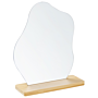 Decorative Standing Mirror Light Bamboo Wood 22 X 19 Cm Irregular Shape Solid Wood Stand Home Decor