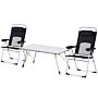 Outsunny 3 Piece Folding Camping Table And Chairs Set, Backpacking Chairs With Portable Table