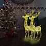 Vidaxl Xxl Acrylic Christmas Reindeers 250 Led 2 Pcs 180 Cm Warm White