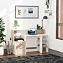 Homcom Computer Desk Pc Table Modern Home Office Writing Workstation Furniture Printer Shelf Rack W/ Storage Drawer & Shelves (oak And White)