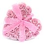 Set Of 24 Soap Flower Heart Box - Pink Roses