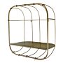 Gold Metal Wall Storage Shelf, Basket Design